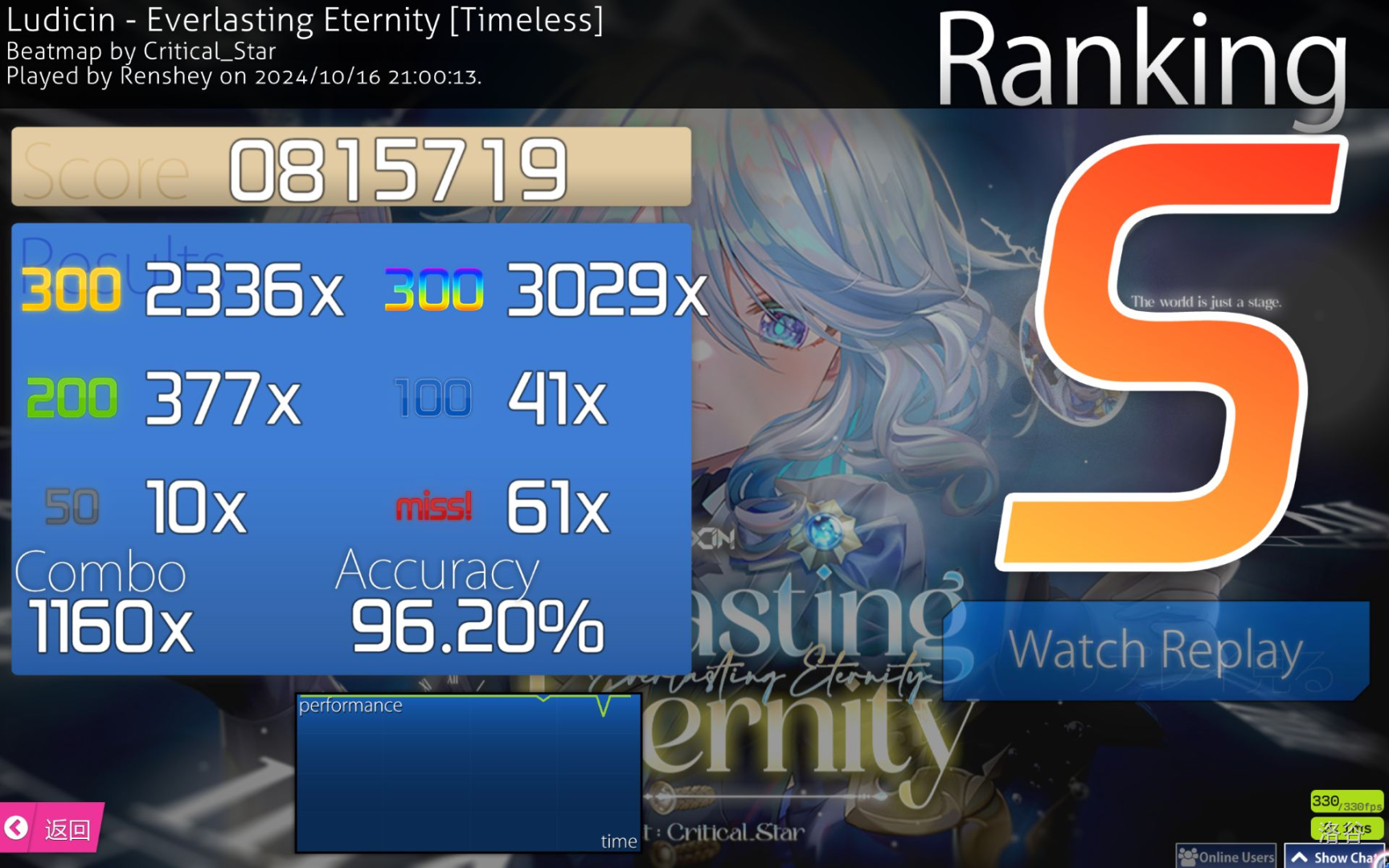 osu!mania 游戏界面