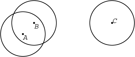 图 1: 三个机器人的初始配置